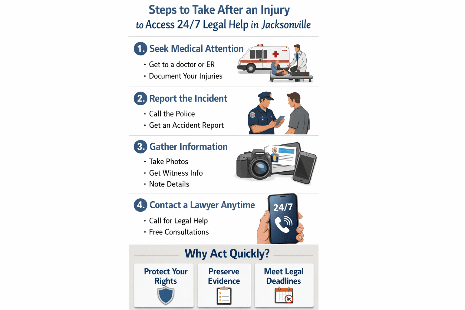 Steps to Take Immediately After an Injury to Access 24/7 Legal Help in Jacksonville image 2